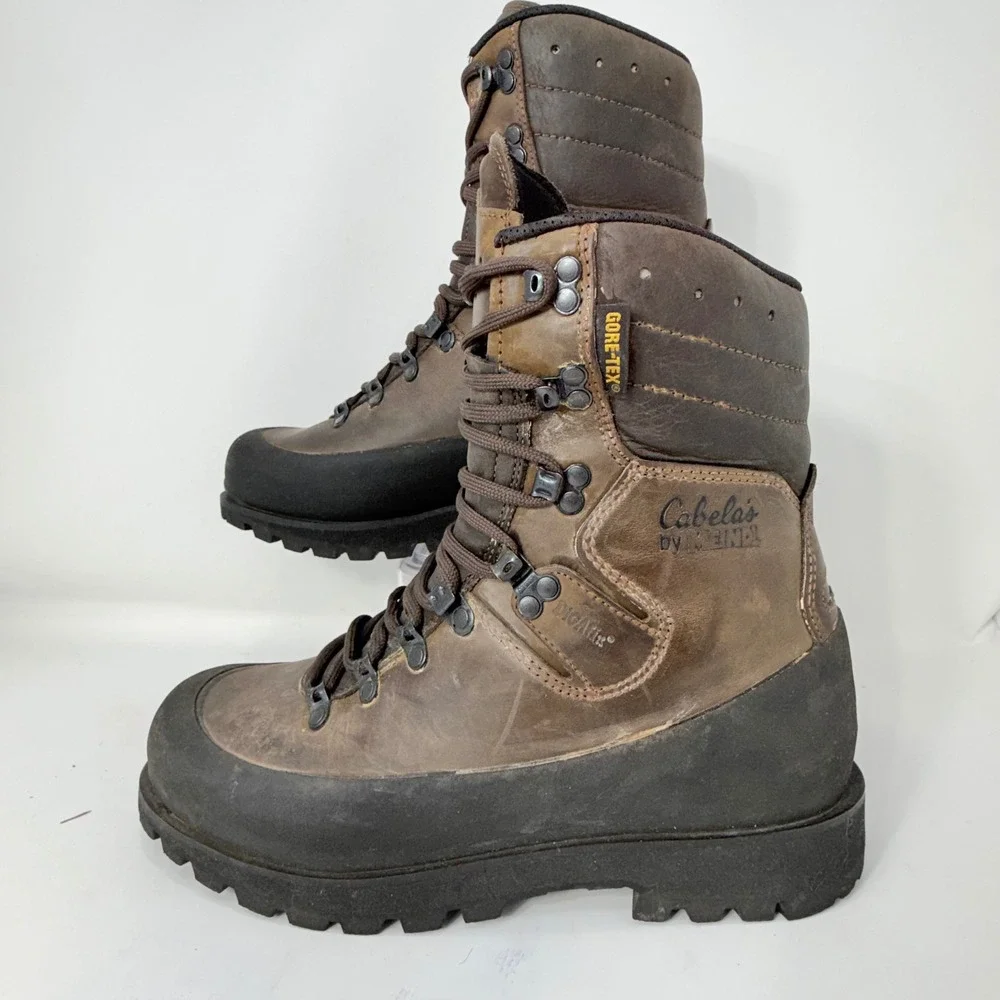 Cabelas by Meindl Gore-Tex Hiking Boots Mens 9 D Brown Leather Made in Germany